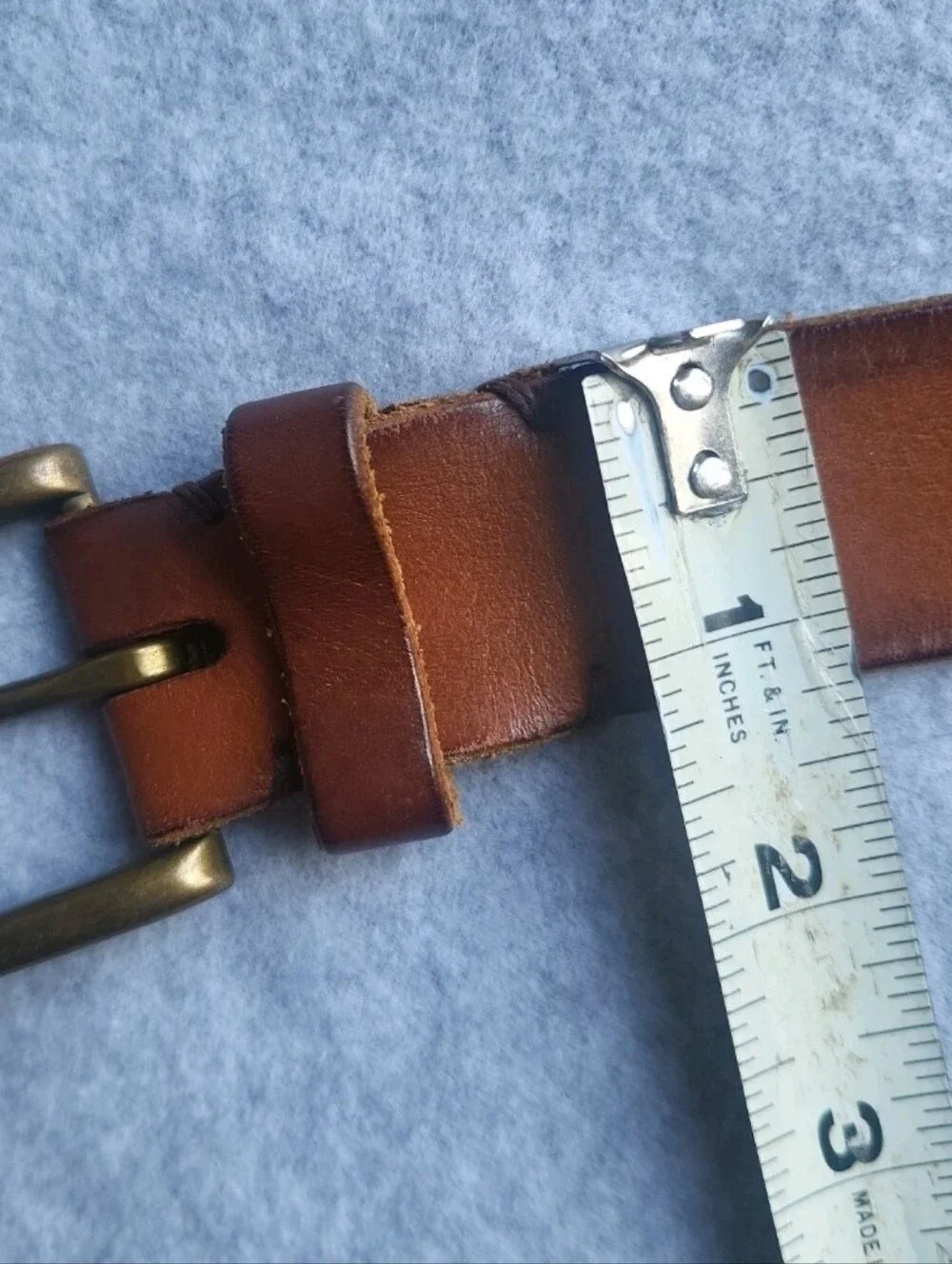 Vintage Brooks Brothers Work Belt Mens 40 Brown Leather Brass Buckle USA Made
